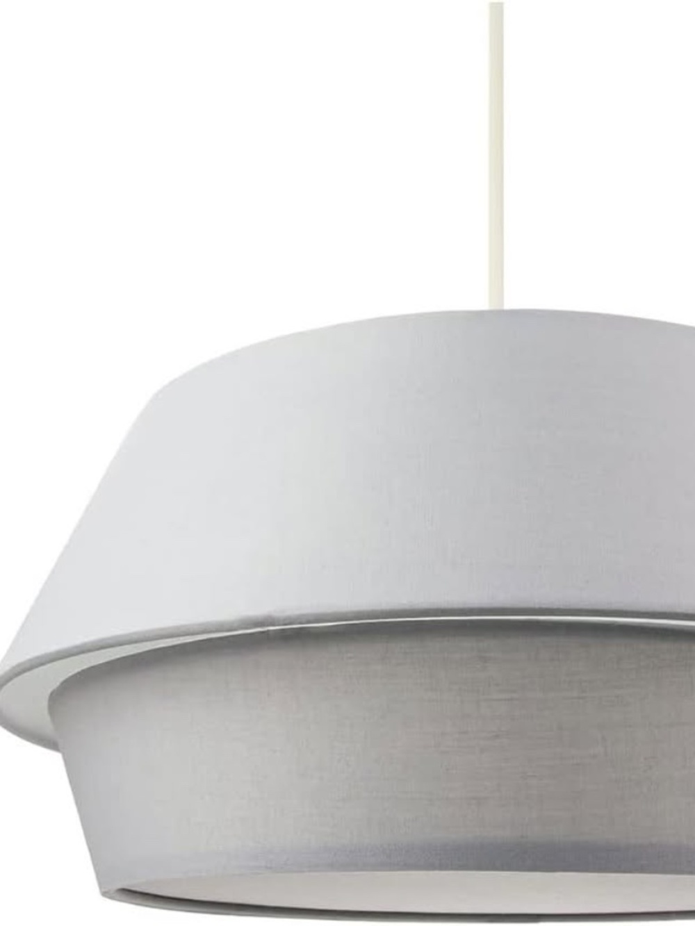 35cm Grey Linen Two-Tiered Lampshade